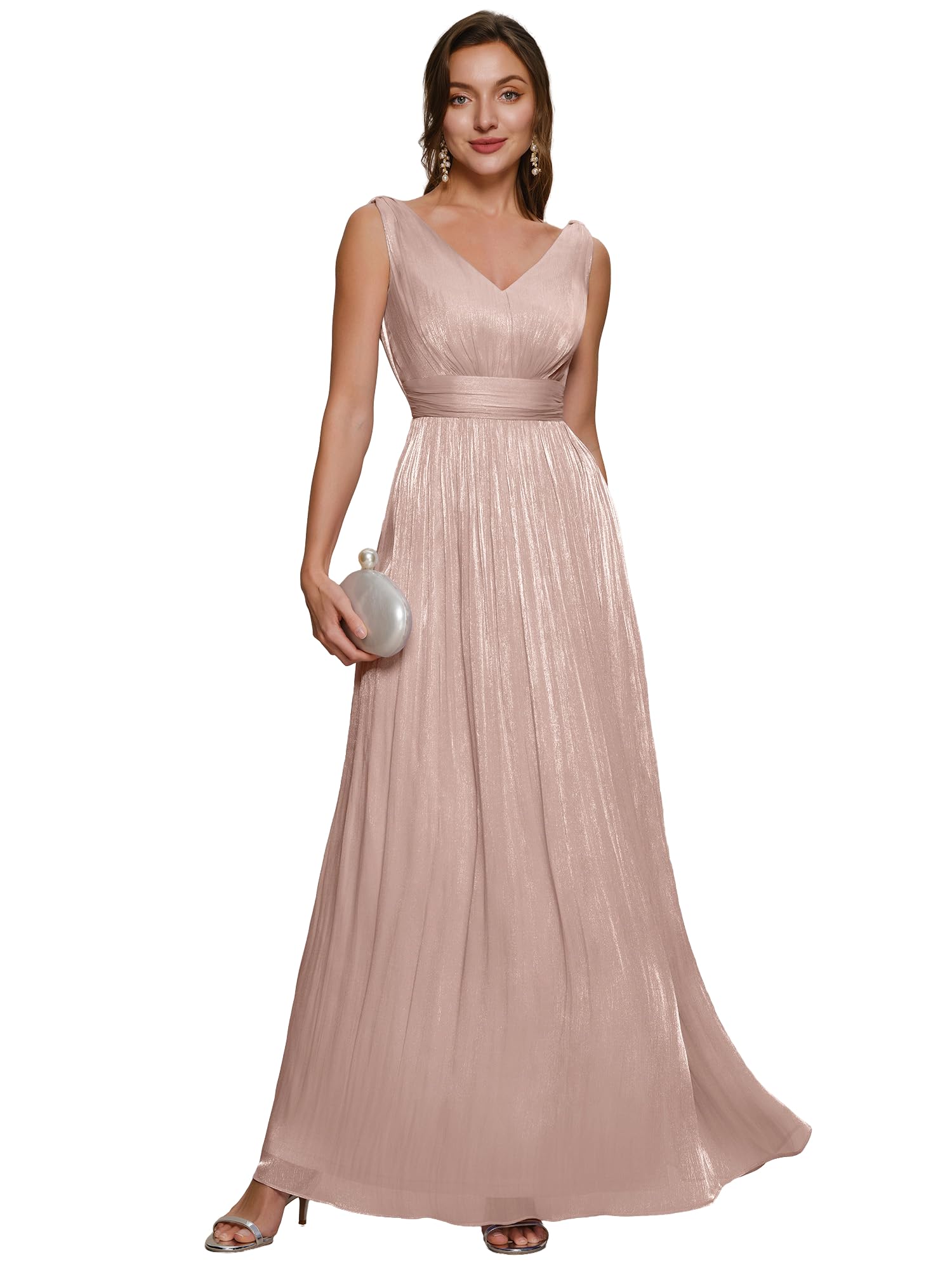 Ever-Pretty Abendkleider Damen Lang V-Ausschnitt für Hochzeit EE02805