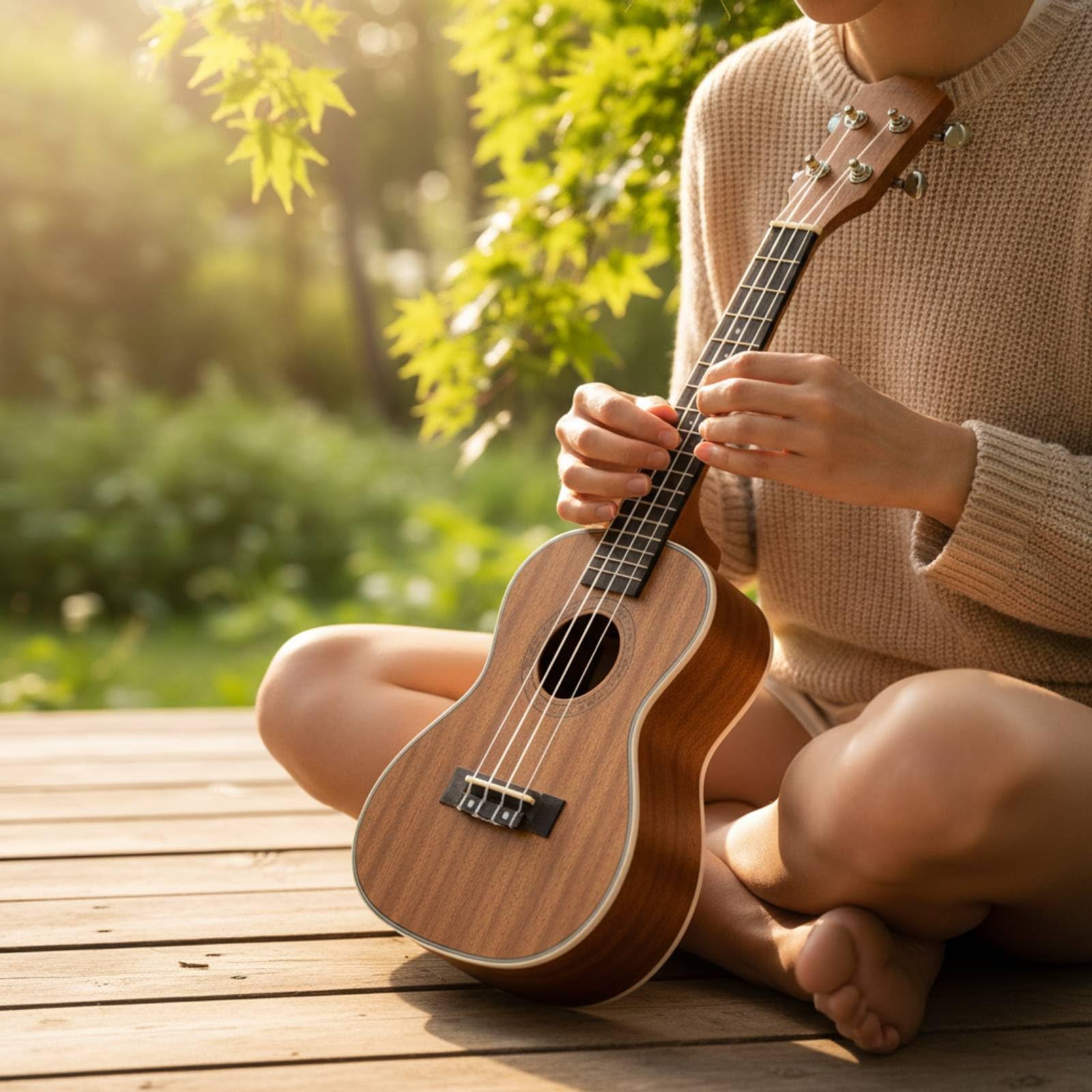 Ukulele per Principianti Ukulele Soprano Strumento a Chitarra Corpo in Palissandro Bordi Rifiniti Aspetto Tono Chiaro Piacevole Adatto a Bambini Principianti Allenamento Casa 23inch