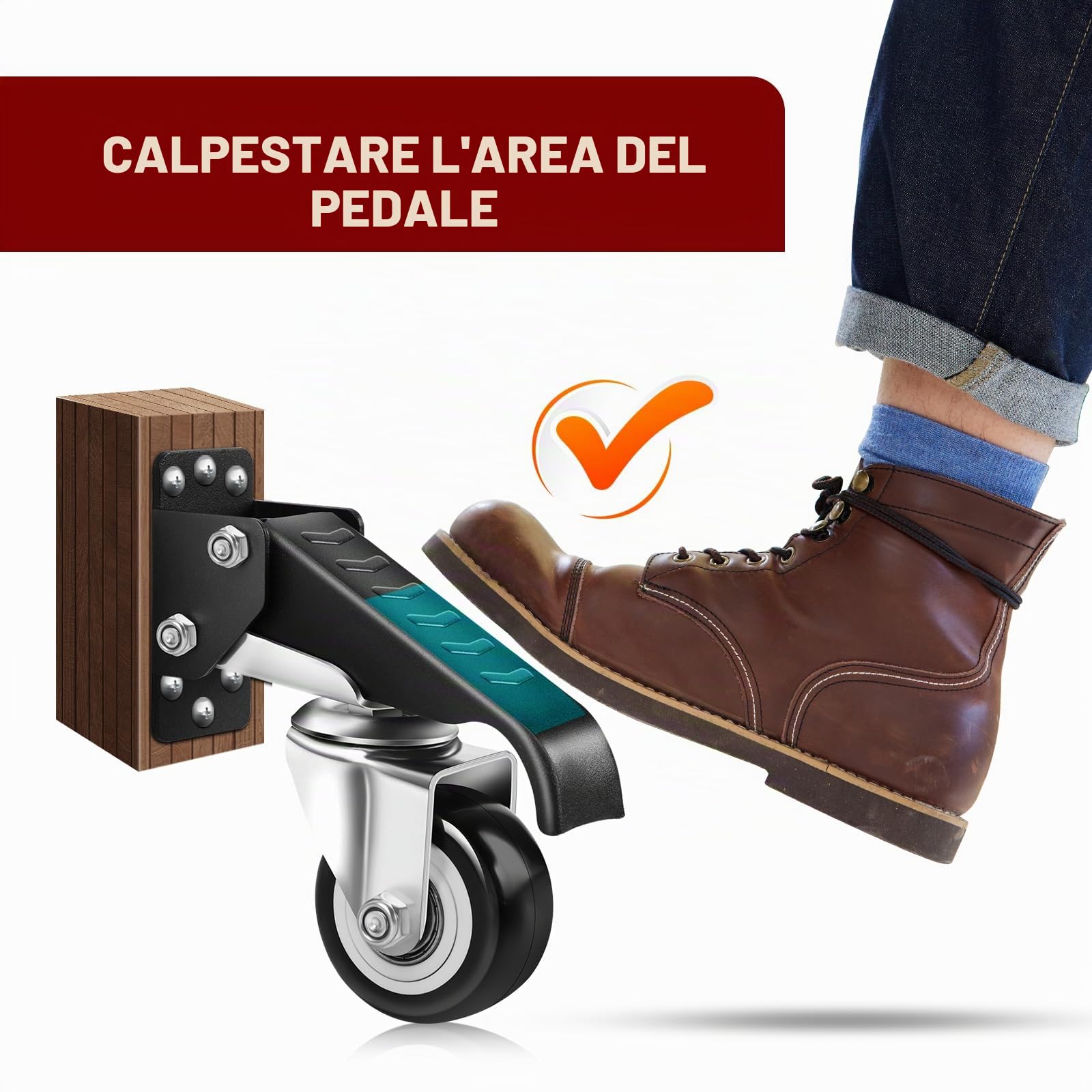 Yeabett Ruote per carichi pesanti, 270 kg, ruote a scomparsa, per banchi da lavoro, tavoli e attrezzature, ruote stepdown, confezione da 4