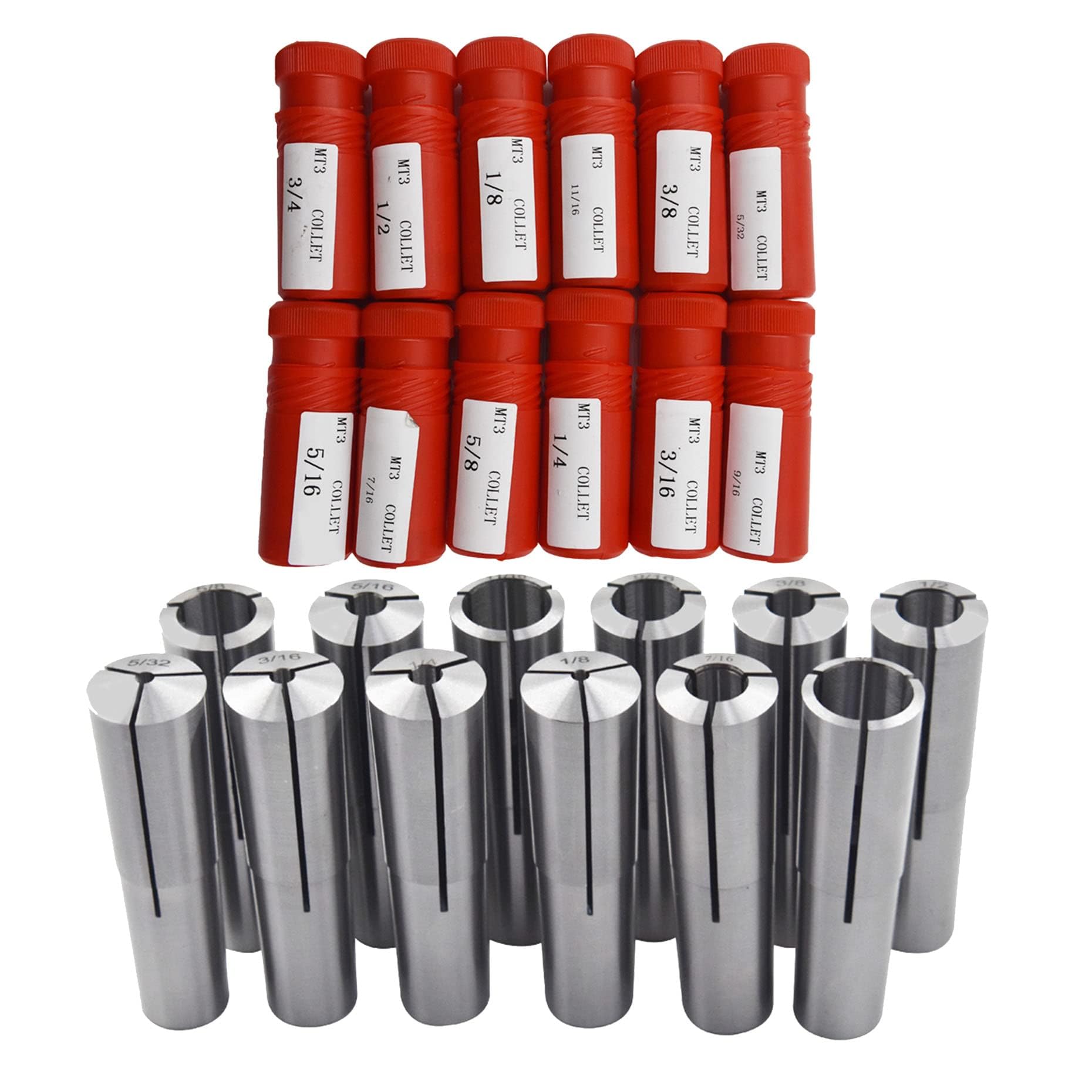 Kimllier 3MT Collet Set - 12Pcs 1/8"-3/4" -1