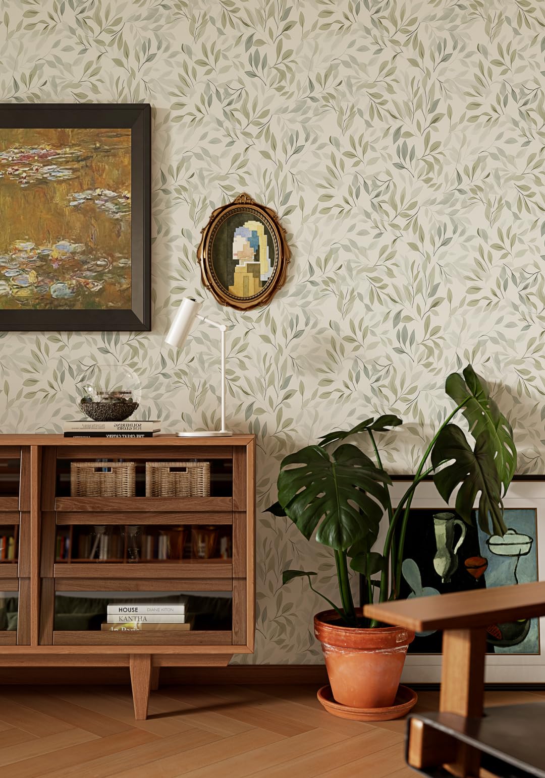 myforHD Papel Pintado Autoadhesivo Flores Papel de Pared Papel Adhesivo para Muebles Removible Impermeable Estilo Retro Vinilo PVC Pegatina Decorativos Pared Salon Papel Pared Dormitorio