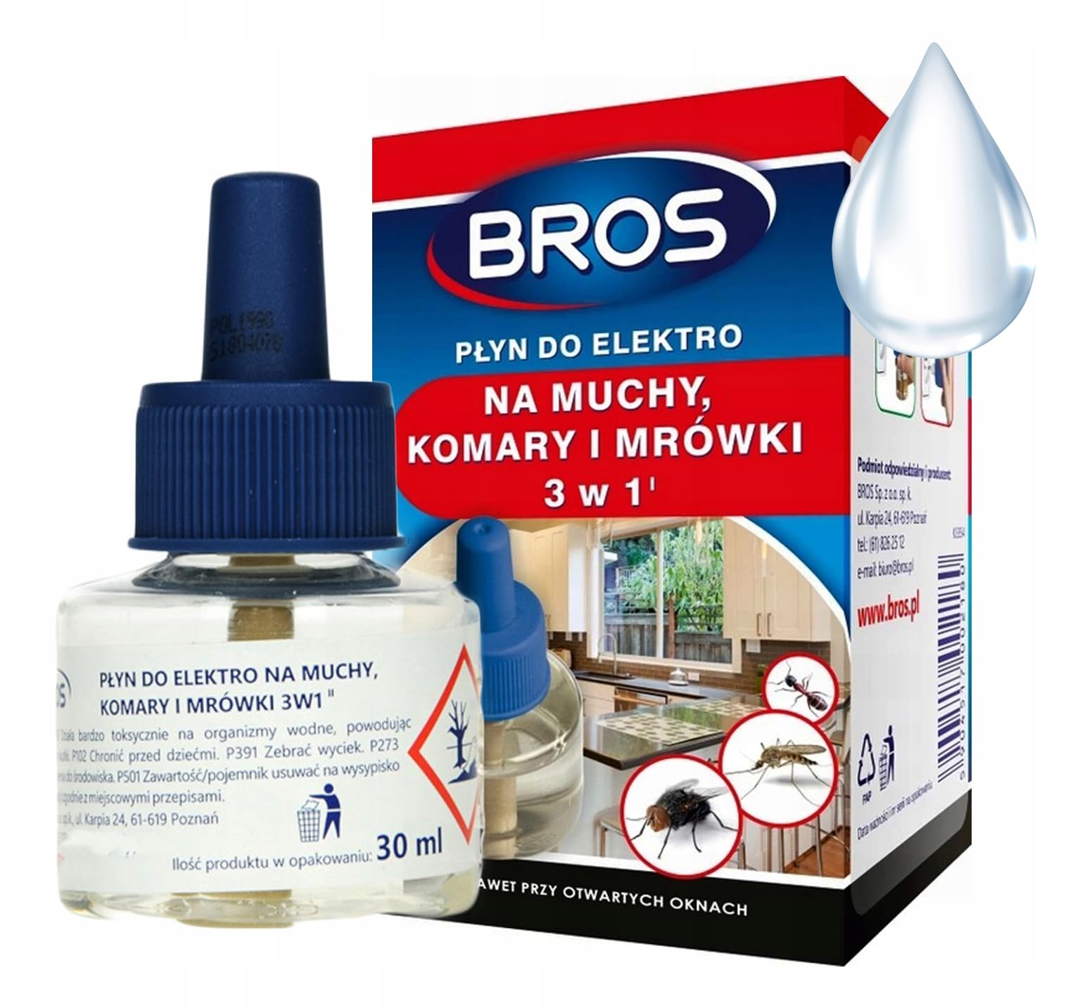 BROS-płyn do elektro 3w1 na muchy, komary, mrówki