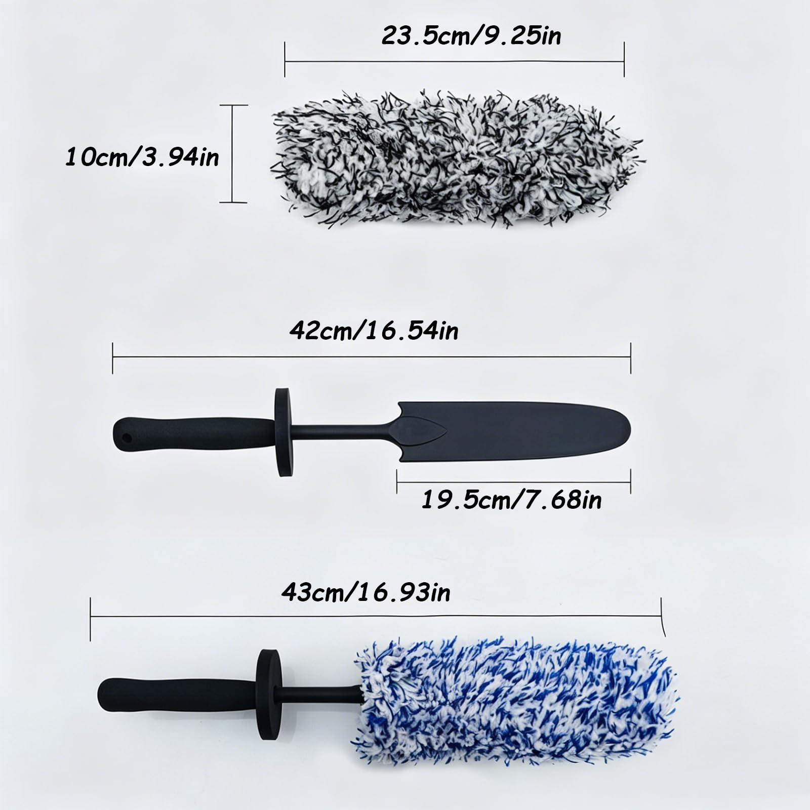 Kit Di Spazzole Per Cerchi Auto Detailing,Spazzola In Microfibra Antigraffio,Lavabile Lavatrice,Strumento La Pulizia Ruote E Pneumatici,Ideale Auto,Camper,Passaruota,Motori Terminali Scarico(Black + B