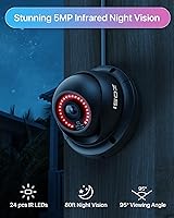 Vista 3 de ZOSI Sistema de cámara de seguridad para el hogar PoE de 8 canales 8MP 4K PoE al aire libre, 8 cámaras IP domo PoE con cable de 5 MP (3K), NVR PoE