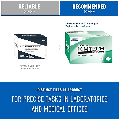 Miniatura 8 de Kimtech Kimwipes, Limpiaparabrisas delicados, 1 capa, 4.4 x 8.4, sin perfume, blanco, 286caja
