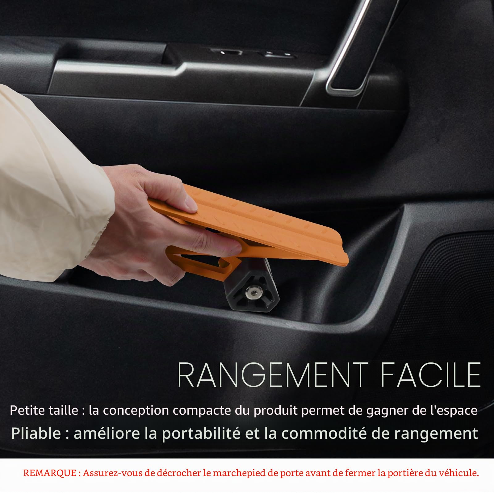 COWVIE – Marchepied pliable pour portière de voiture, accès au toit de la plupart des voitures des SUV et camions, orange