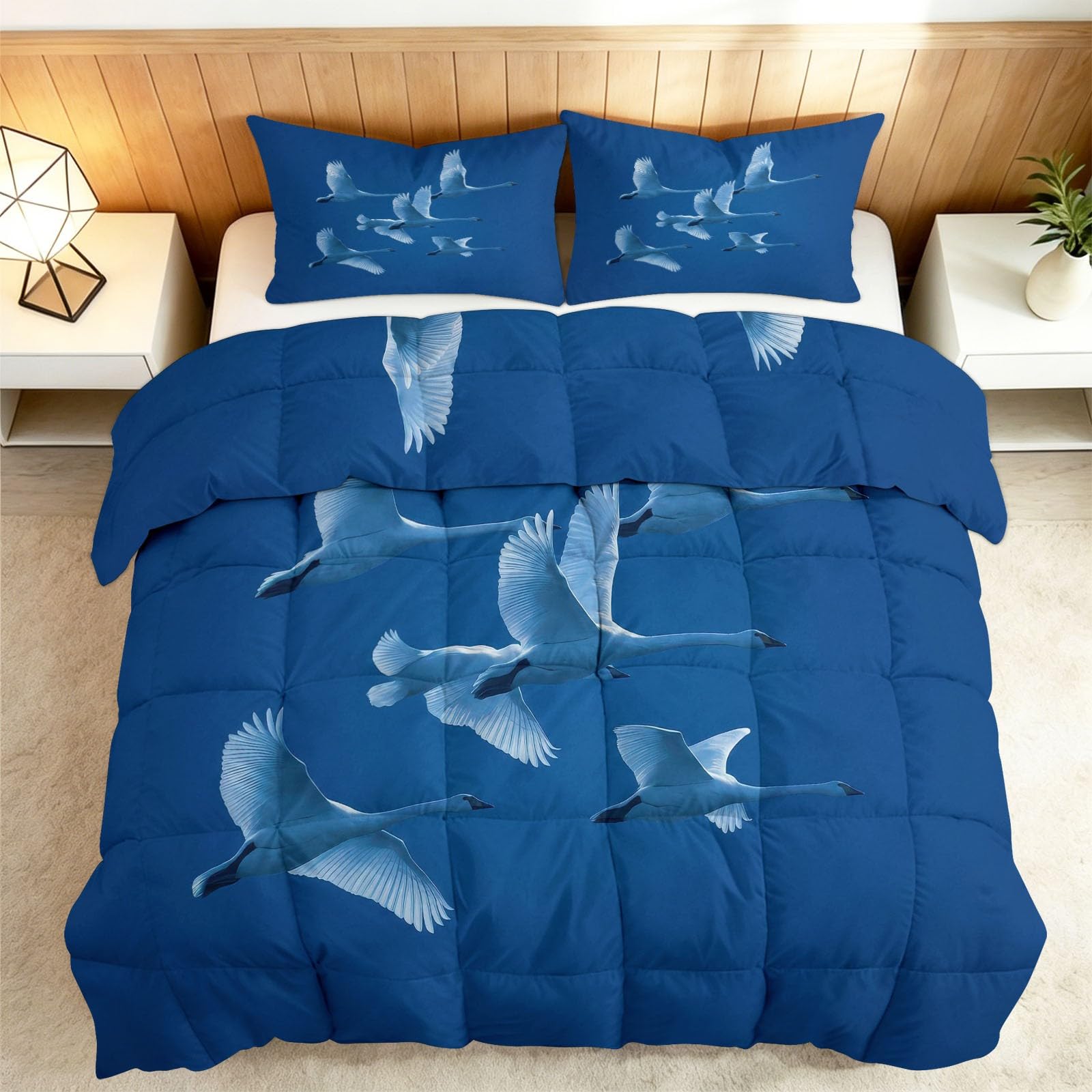 Parure de lit couverture lavable bleu marine courtepointe 240x260