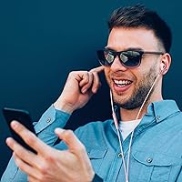 Vista 9 de Auriculares con cable, auriculares intrauditivos con cable, auriculares de medio oído, conector de 0.138 in con micrófono y control de volumen