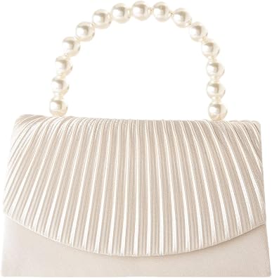 AFB Womens Evening Bag Handbag with Chain Pearl Handle Crossbody Shoulder Bag for Prom Wedding Party