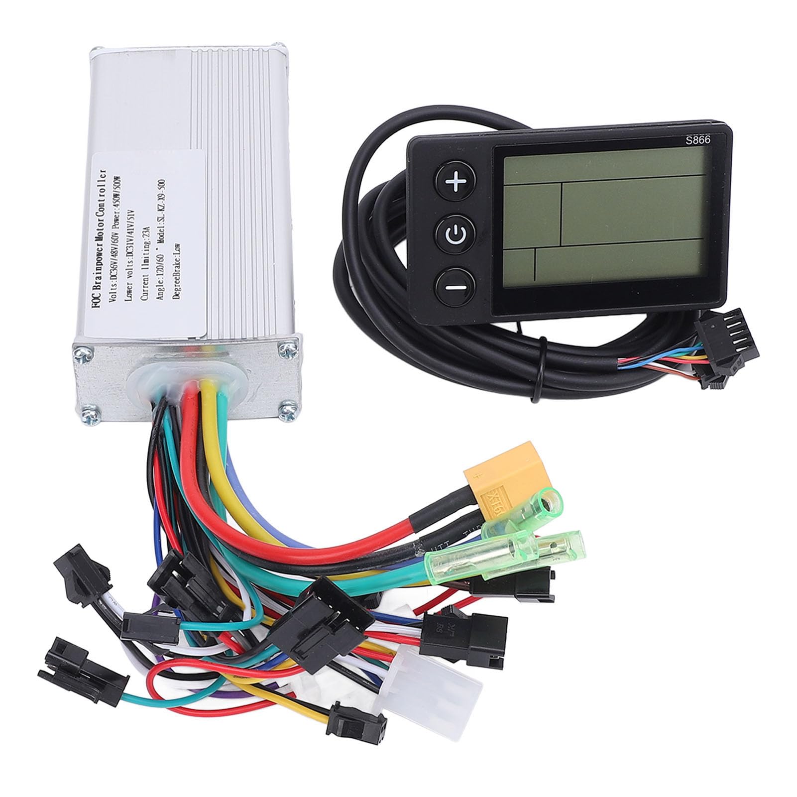 BuyWeek Kit de Controlador de Motor para Bicicleta Eléctrica, Controlador de Onda Sinusoidal 36V 48V 60V 450W 500W con Panel LCD S866