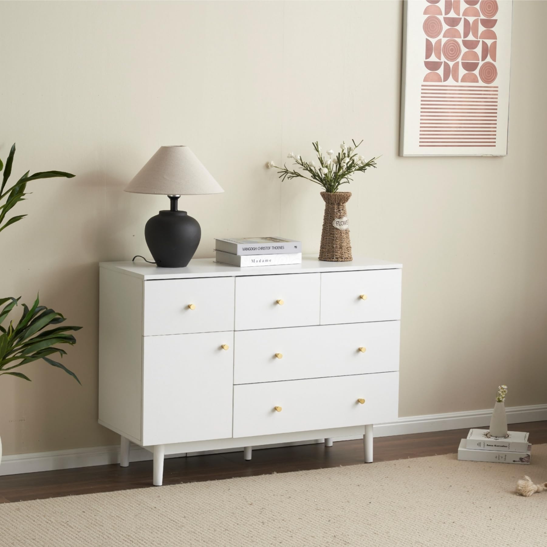 【新品】キャビネット サイドボード 引き出し5杯 チェスト 収納棚 リビング収納 新品】キャビネット サイドボード 引き出し5杯 チェスト 収納棚