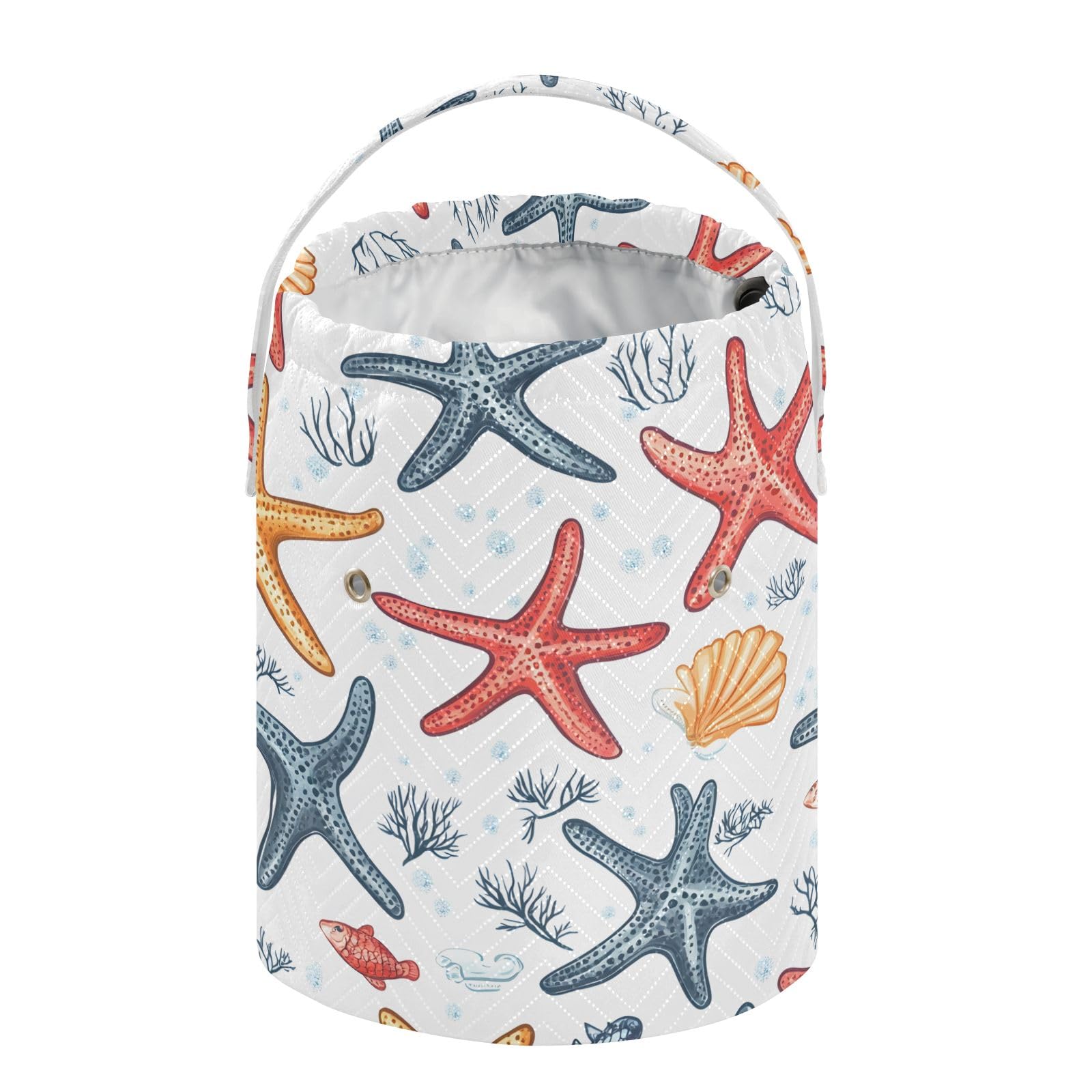 Yarn Storage Bag Small Crochet Bag Knitting Bag Organizer Starfish Shell White Yarn Bags for Crocheting Basket