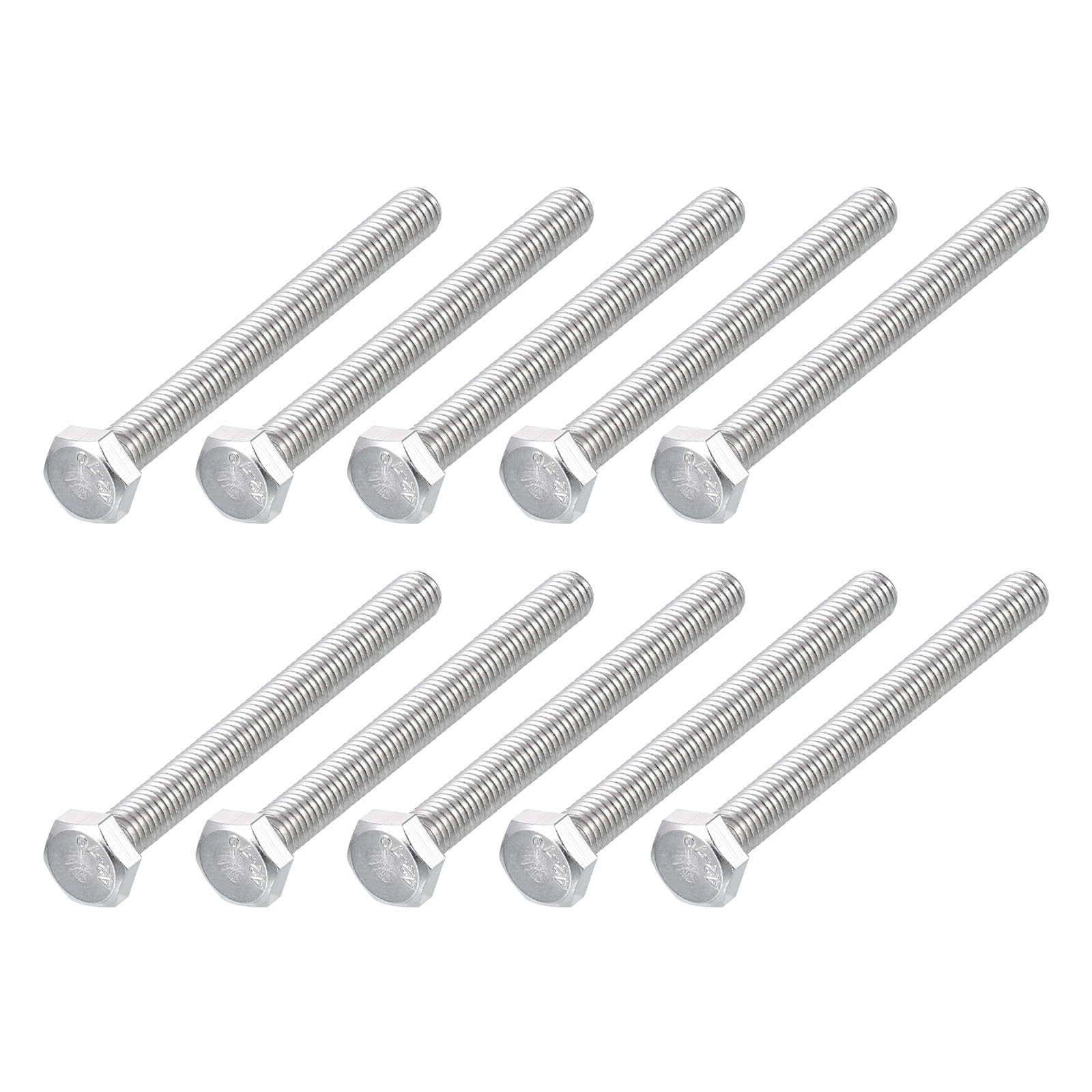 METALLIXITY Hex Bolts (M6-1x65mm) 15Pcs, 304 Stainless Steel Coarse Fully Threaded Hex Head Screw Bolt Machine Screws