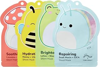 TONYMOLY x Squishmallows 4-Pack Sheet Masks: Hydrate, Soothe, Repair & Nourish for Glowing Skin