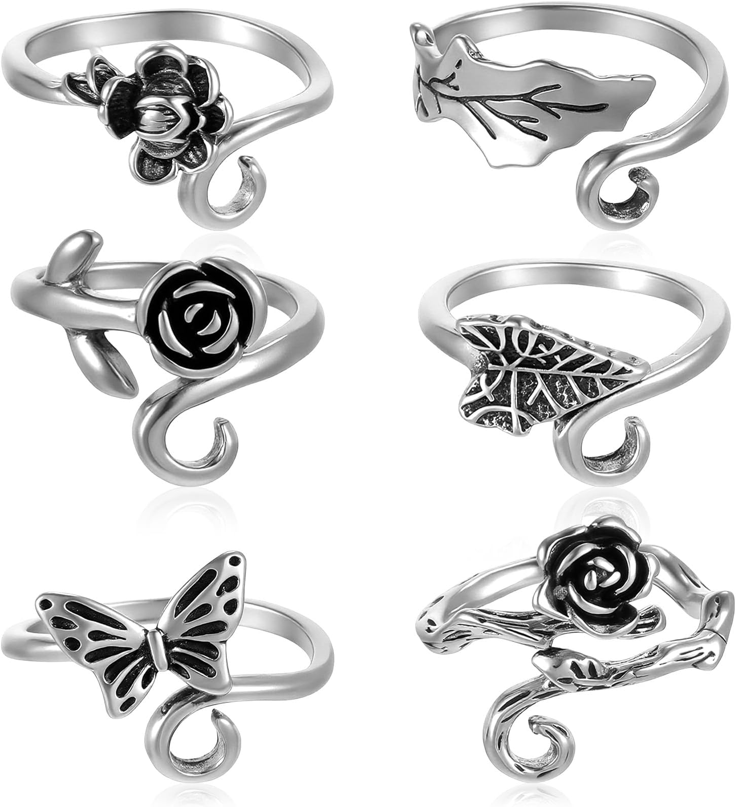 4 Pcs Crochet Rings for Fingers, Adjustable Crochet Rings for Tension Yarn Tension Ring, Perfect for Knitting Crocheting Women Finger Holder Guard, Metal Open Yarn Guide