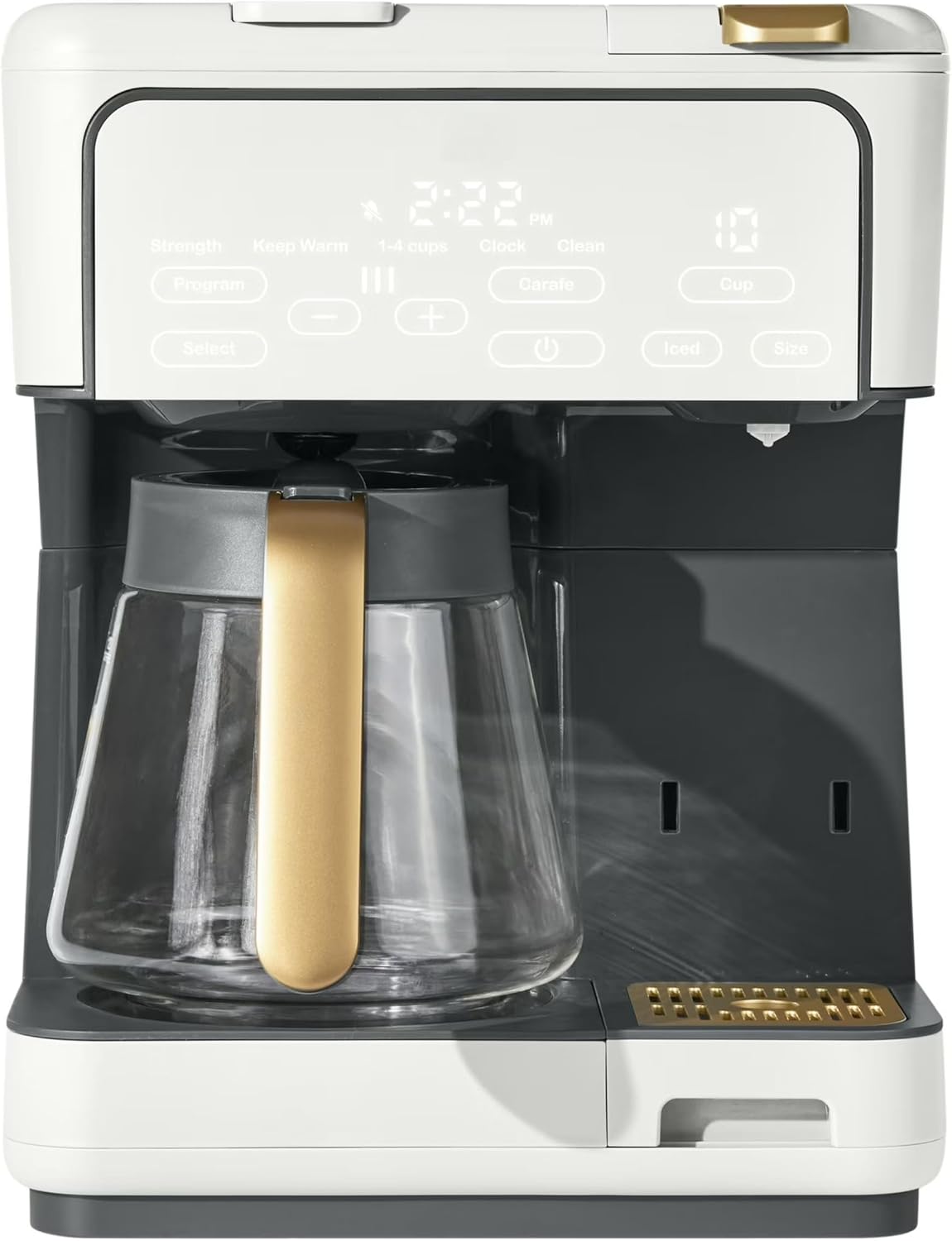 LUGBAR Programmable 12-Cup & Single-Serve Multi-Brew Coffee Maker Drew Barrymore (White Icing)