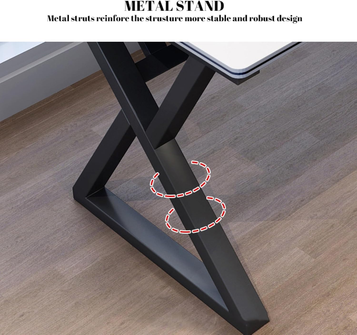 Computer Desk for Home Office, Modern Simple Study Writing Desk Workstation Home Office Desk Gaming Desk(47Inch, Walnut+White Frame)