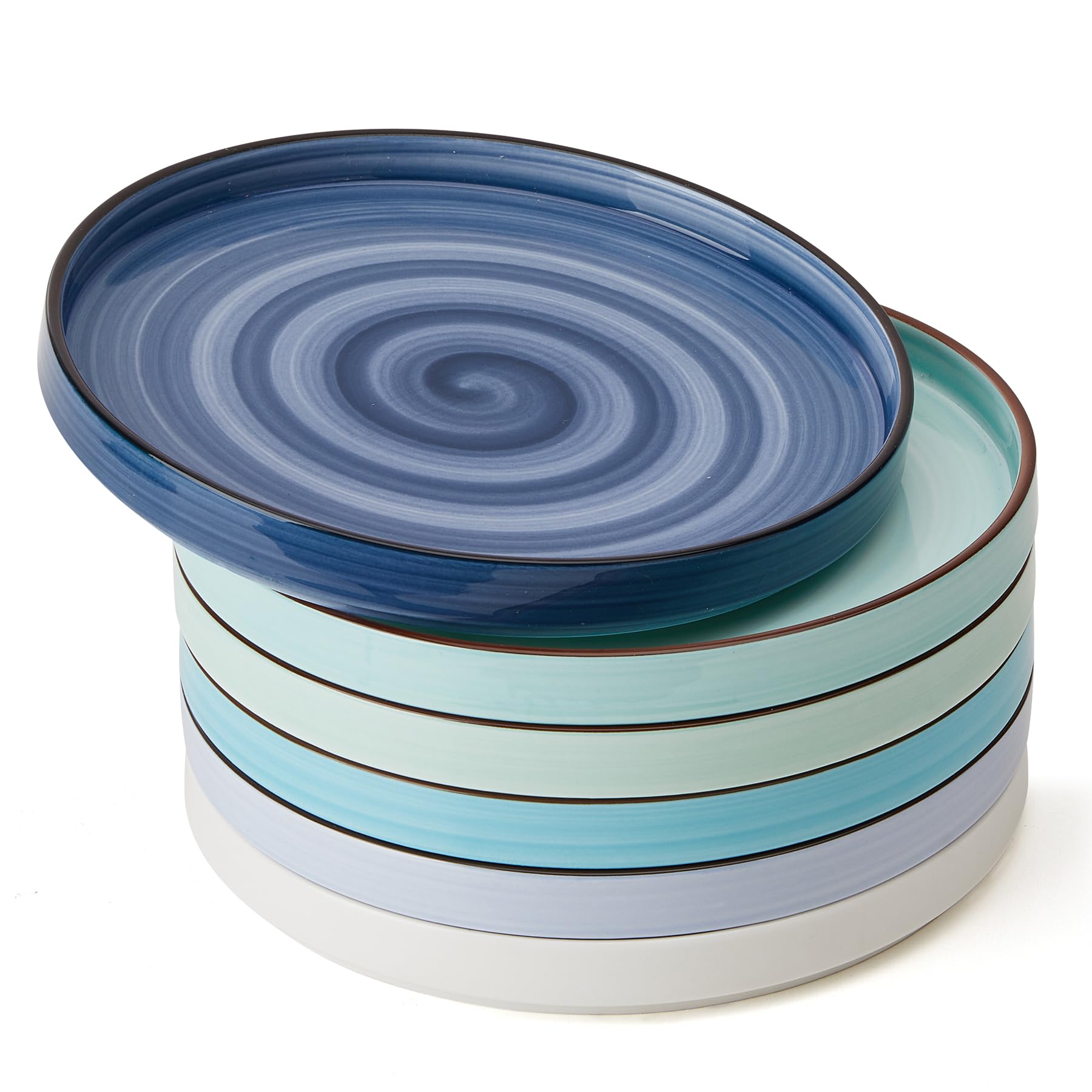 Sweese 6-Pack Porcelain Dessert Plates – 7.4 Inch Assorted Color Salad & Appetizer Dishes - View #12
