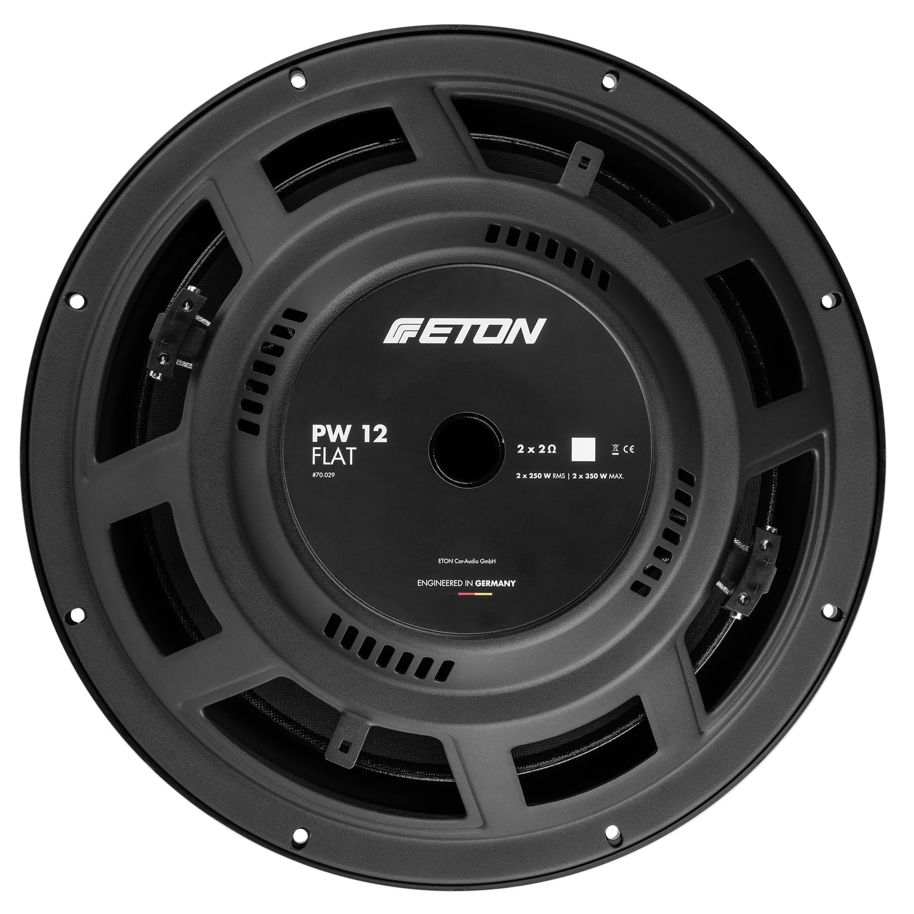 ETON PW 10 Flat – Druckvoller, Flacher 25 cm / 10 Zoll Langhub Subwoofer, Bass fürs Auto, Tiefton Lautsprecher mit Ferritmagnet, 2 x 2 Ohm Doppelschwingspule, 2 x 300 Watt