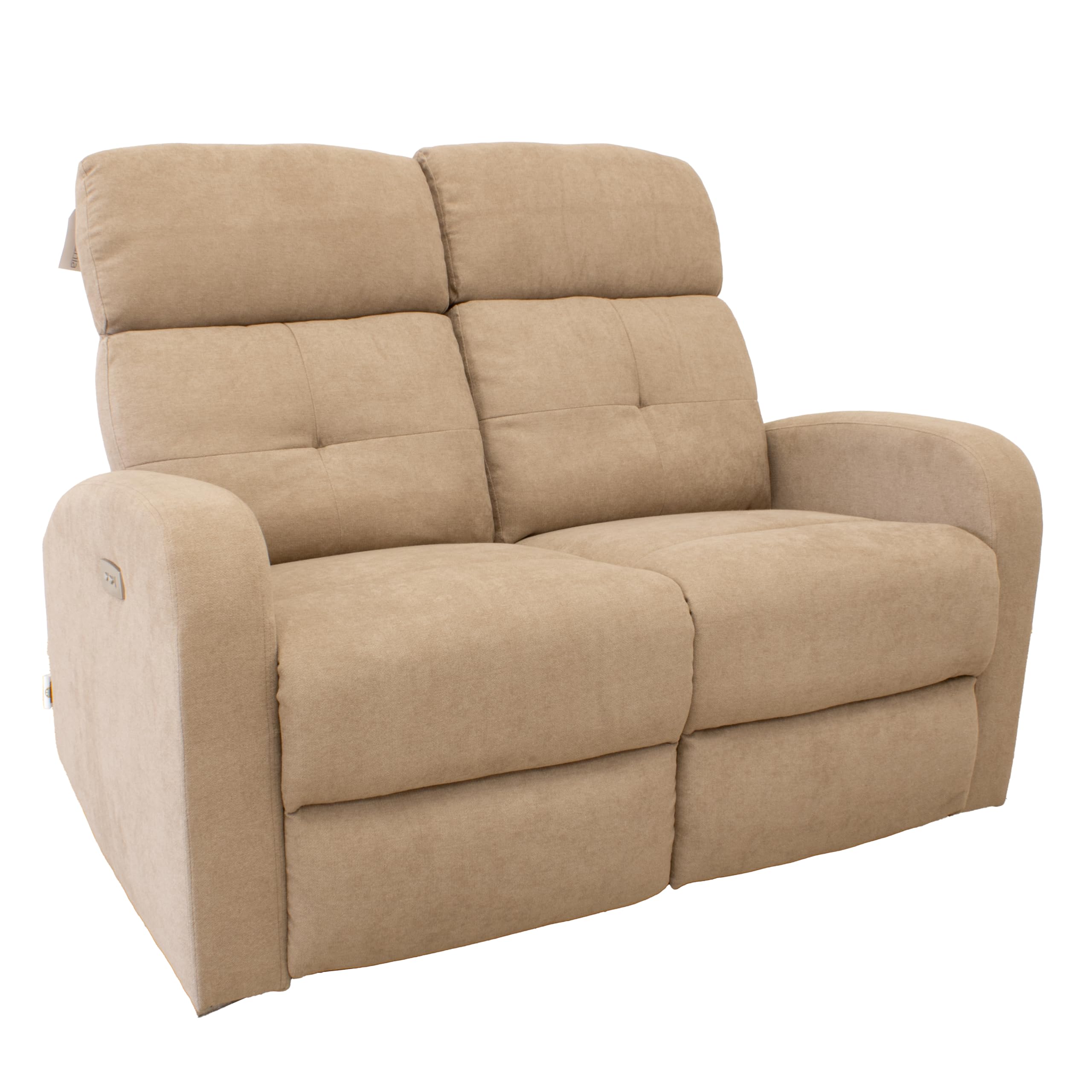 GARDENIA Elektrisches Sofa mit Verstellbarer Rückenlehne, Basis: Metall, Taupe, 130 x 77 x 104 cm