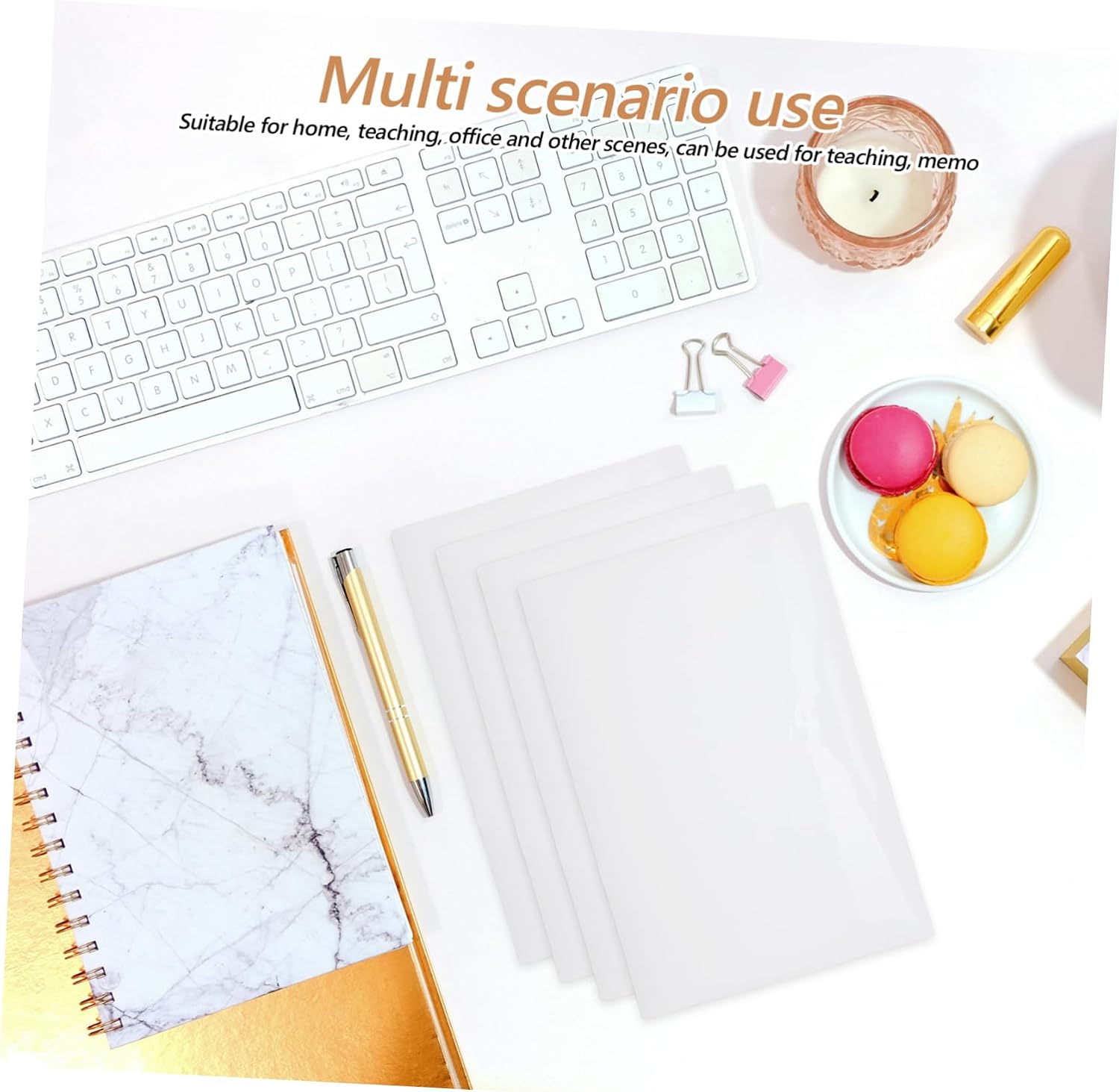 TEHAUX 4pcs Portable Whiteboard Sticker Reusable Dry Erase for Boys and Girls Whiteboard Dry Eraser Boards