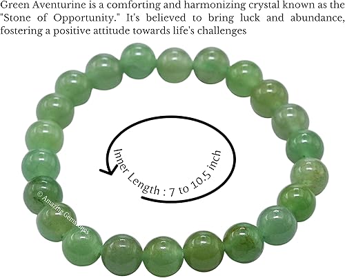 Vista 114 de Amazing Gemstone Crystal Bracelet for Women Men's Gifts - Protection Healing Crystal Bracelet - 8mm Gemstone Beaded Stretchable Bracelet Pulseras