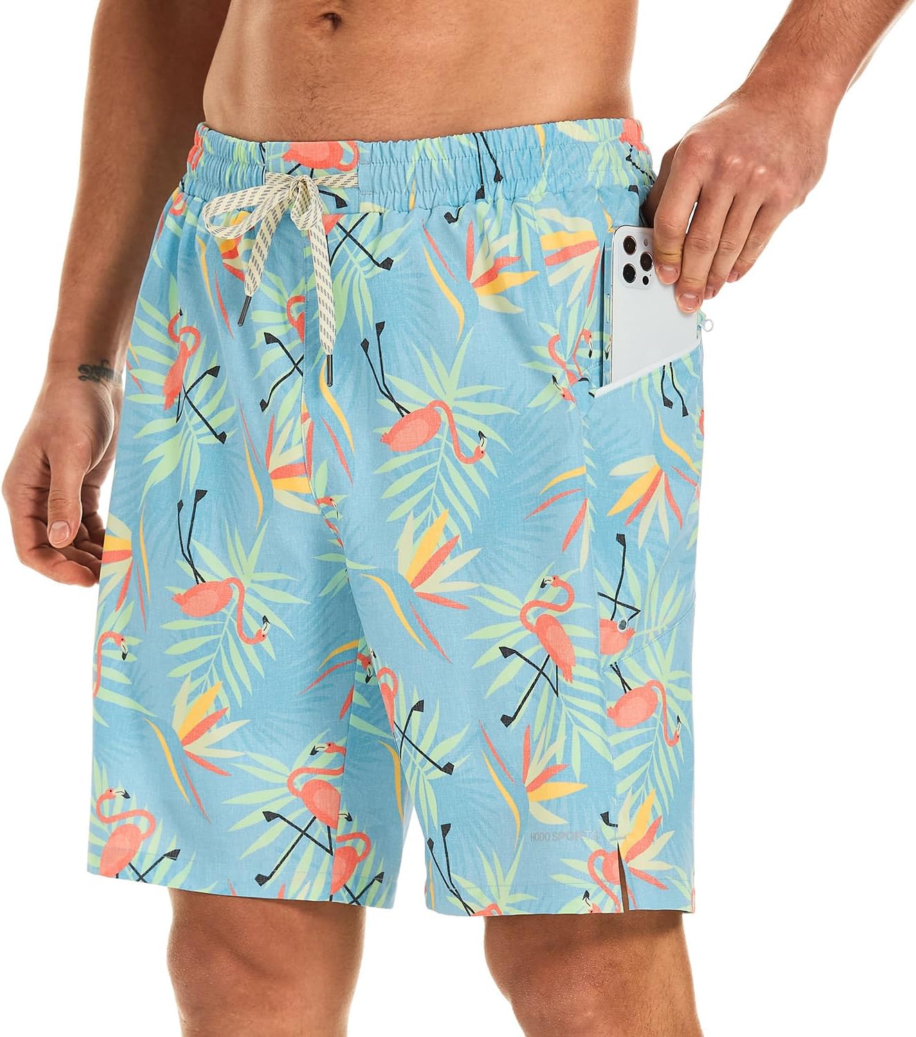 Shorts De Bain Homme Avec Doublure De Compression Séchage Rapide - Gris Gris - Prêt-à-Porter