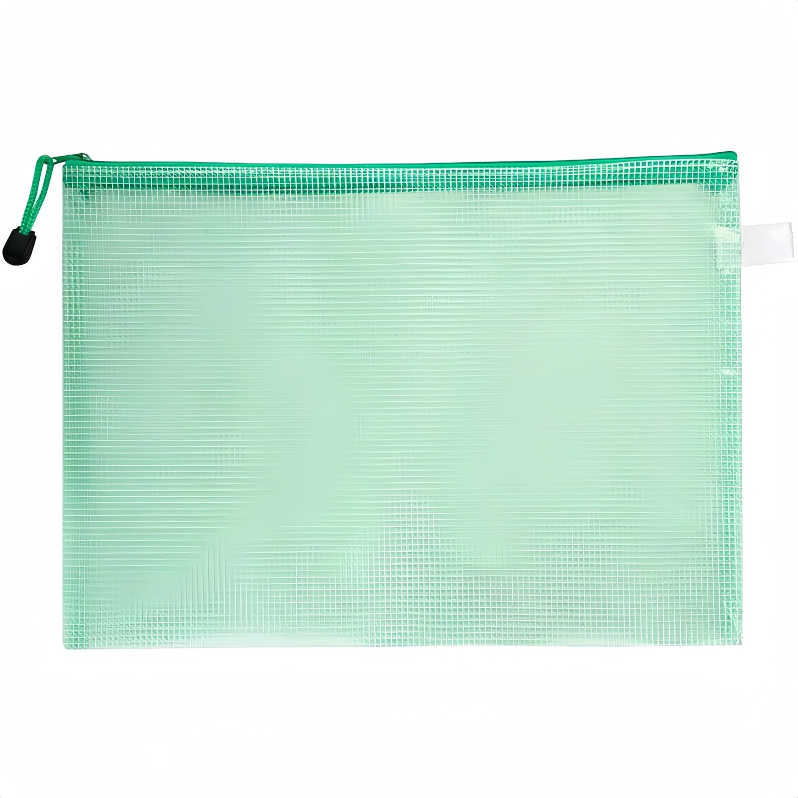 Boxonly B5 Plastic Wallets Zip Lock Bags Mesh Document Wallet Document Folders Plastic Pockets Zipper File Wallet for School Office Homework Travel Storage Bags Green — image 1