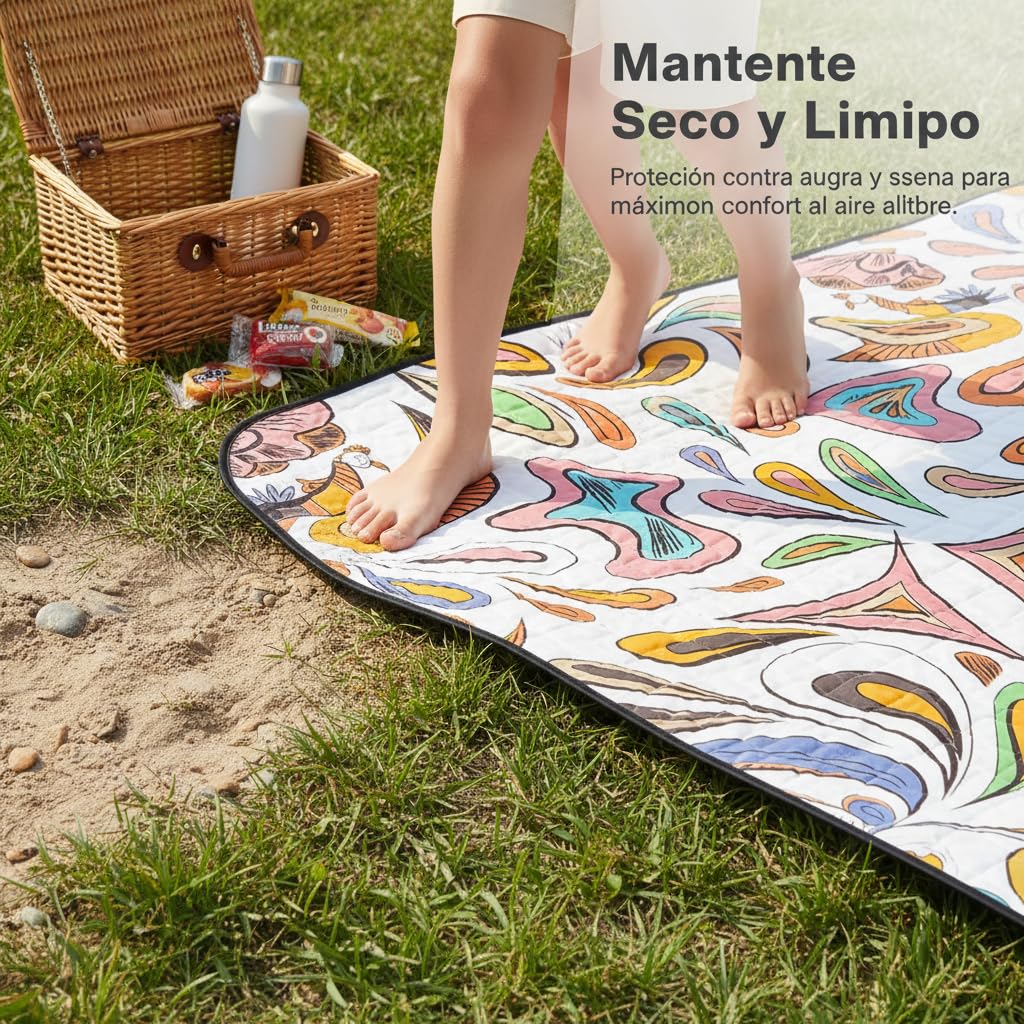 Cobija Picnic Plegable Camping Exterior, 200x200 cm