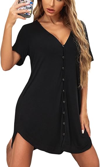 button down sleep dress