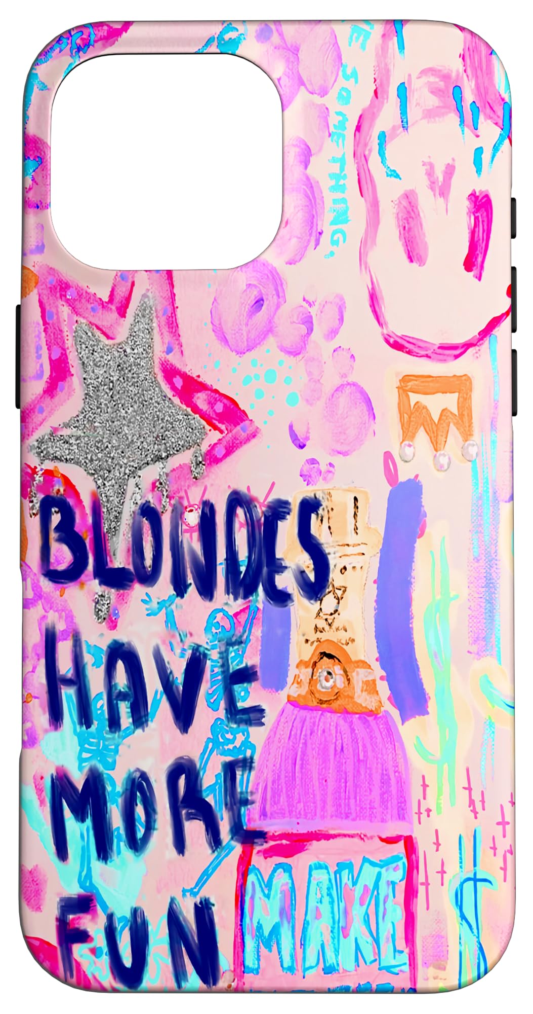 Aesthetic Blondes Have More Fun Pink Preppy Watercolor Case for iPhone 16 Pro Max