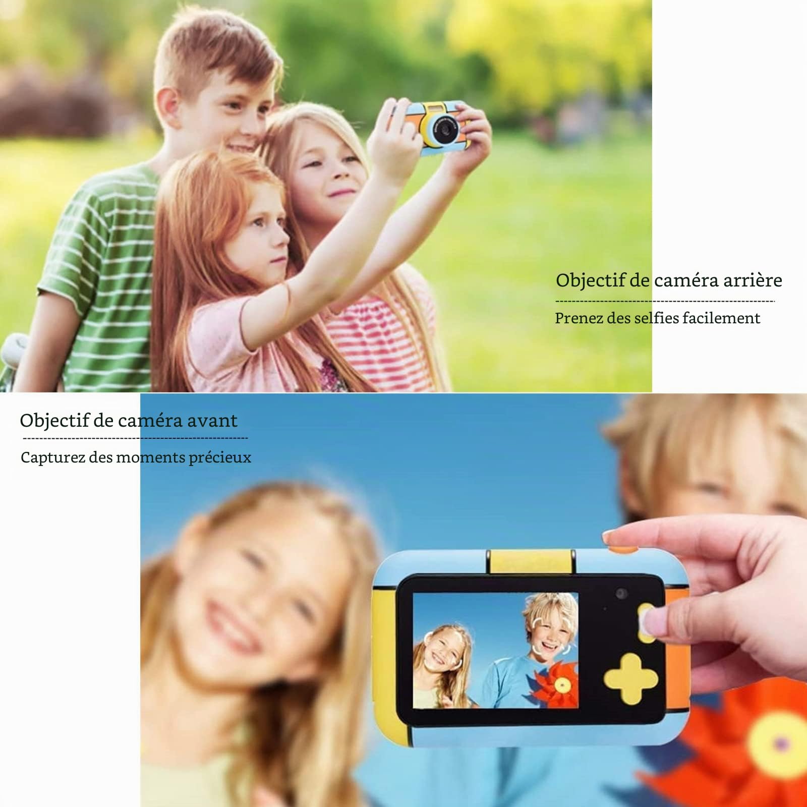 Appareil Photo pour Enfants, 24MP 1080P FHD Appareil Photo Numérique 2.4" Selfie Apareille Photo Video Caméra avec 32G Carte, Zoom, Cadeaux pour Garçons & Filles de 3 4 5 6 7 8 9 10 11 12 Ans
