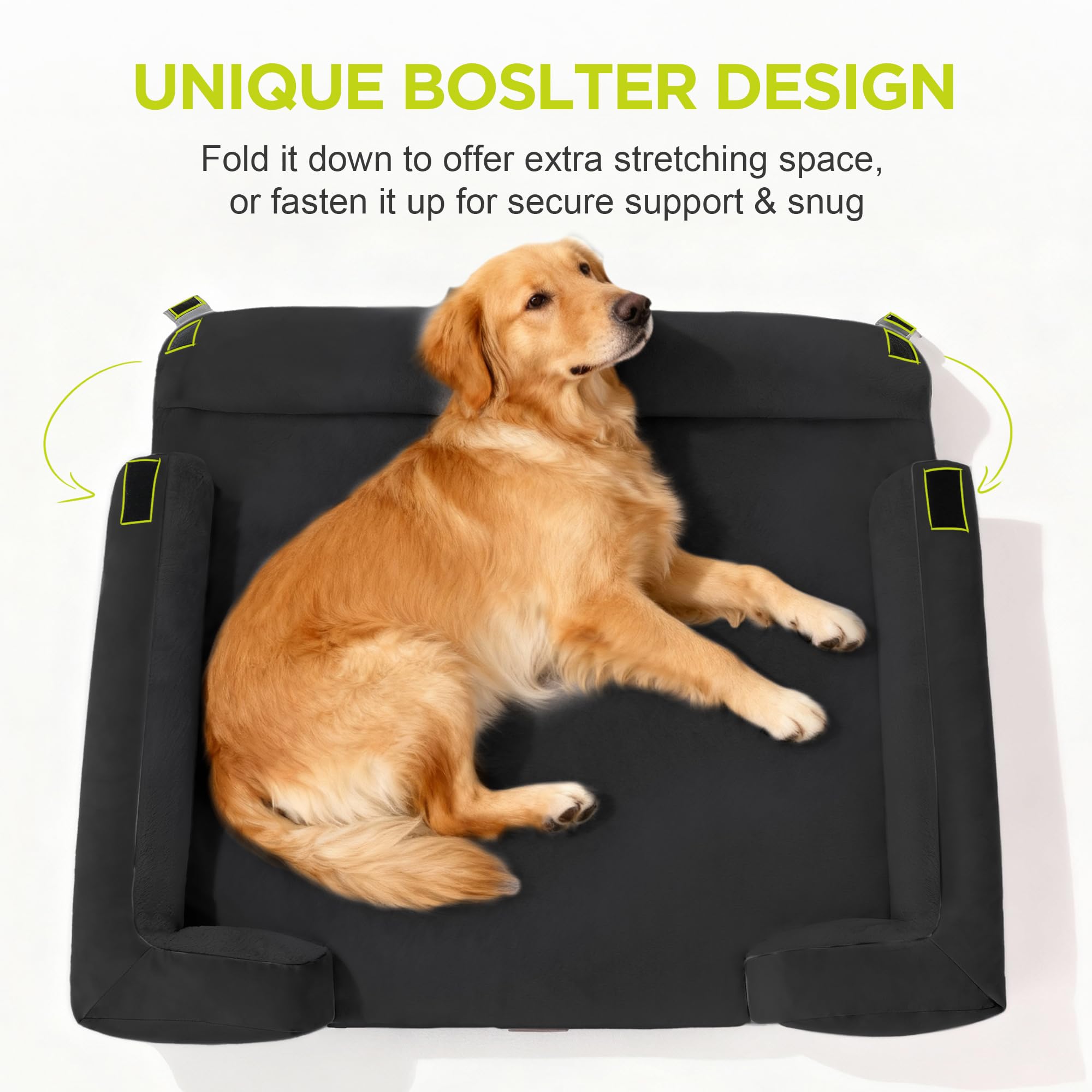 Extra Large Dog Bed, Orthopedic XL Washable Bed for Big Dog Waterproof Pet Couch Sofa Bolster with Removable Cover, Non-Slip Bottom, Tennis Ball Toy, 42x30 - image 3