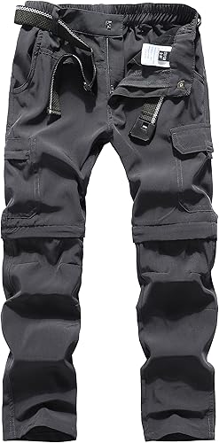 Miniatura 2 de DAFENGEA Pantalones cargo de senderismo para niños, estilo casual, secado rápido, senderismo, montañismo, convertibles