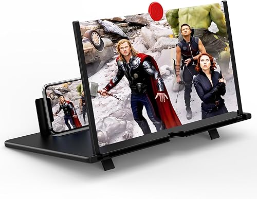 Lupa de pantalla de 16 pulgadas para teléfono celular, proyector amplificador de pantalla 3D HD para teléfono móvil para películas, videos y juegos,