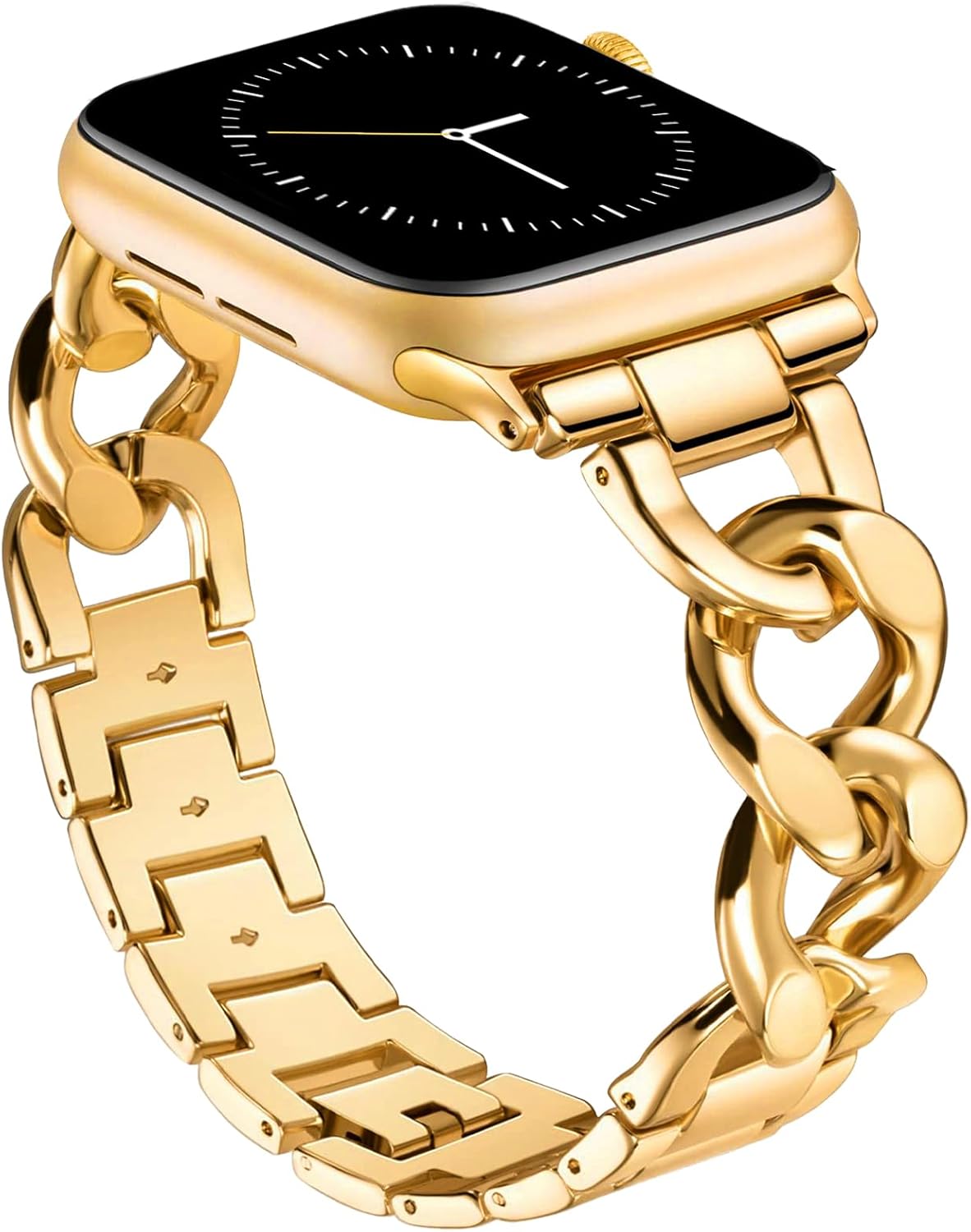 Watch Bands for Women Compatible with Apple Watch 38mm 40mm 41mm 42mm 44mm 45mm 46mm 49mm Metal Band Cowboy Steel Chain Bracelet for iWatch Series 11 10 9 8 7 6 5 4 SE 3/2/1 Women Dressy Watch Band