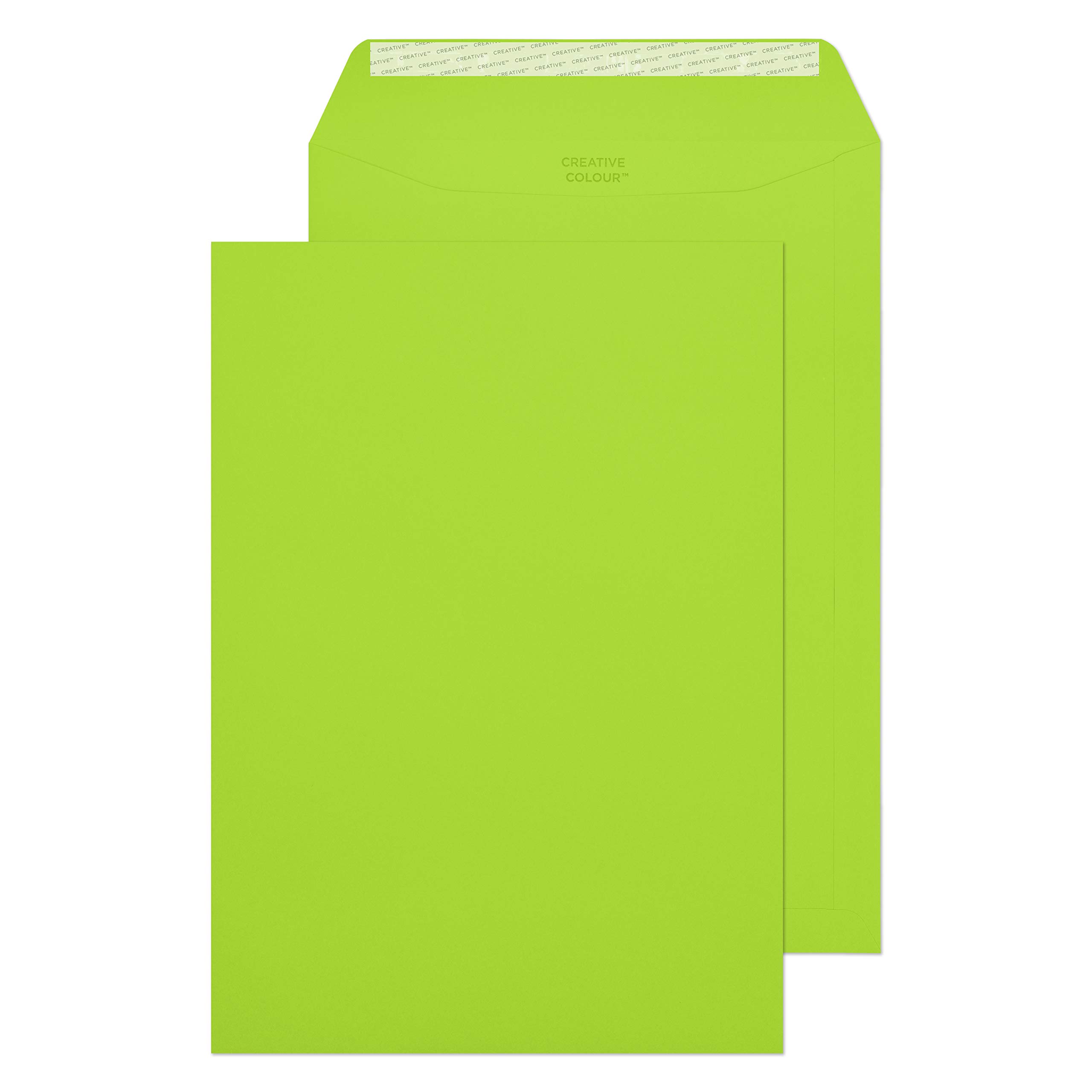Blake Creative Colour C4 229 x 324 mm 120 gsm Peel & Seal Wallet Envelopes (407) Lime Green - Pack of 250 โ image 1