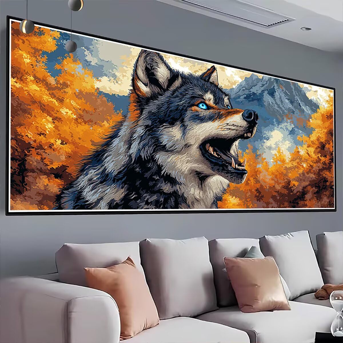 Duża sztuka diamentowa dla dorosłych, 140 x 60 cm, diamentowy wilk, akcesoria artystyczne dla dzieci, początkujących, 5D, DIY, pełne wiercenie, płótno, klejnot, sztuka i rzemiosło, hobby dla dorosłych