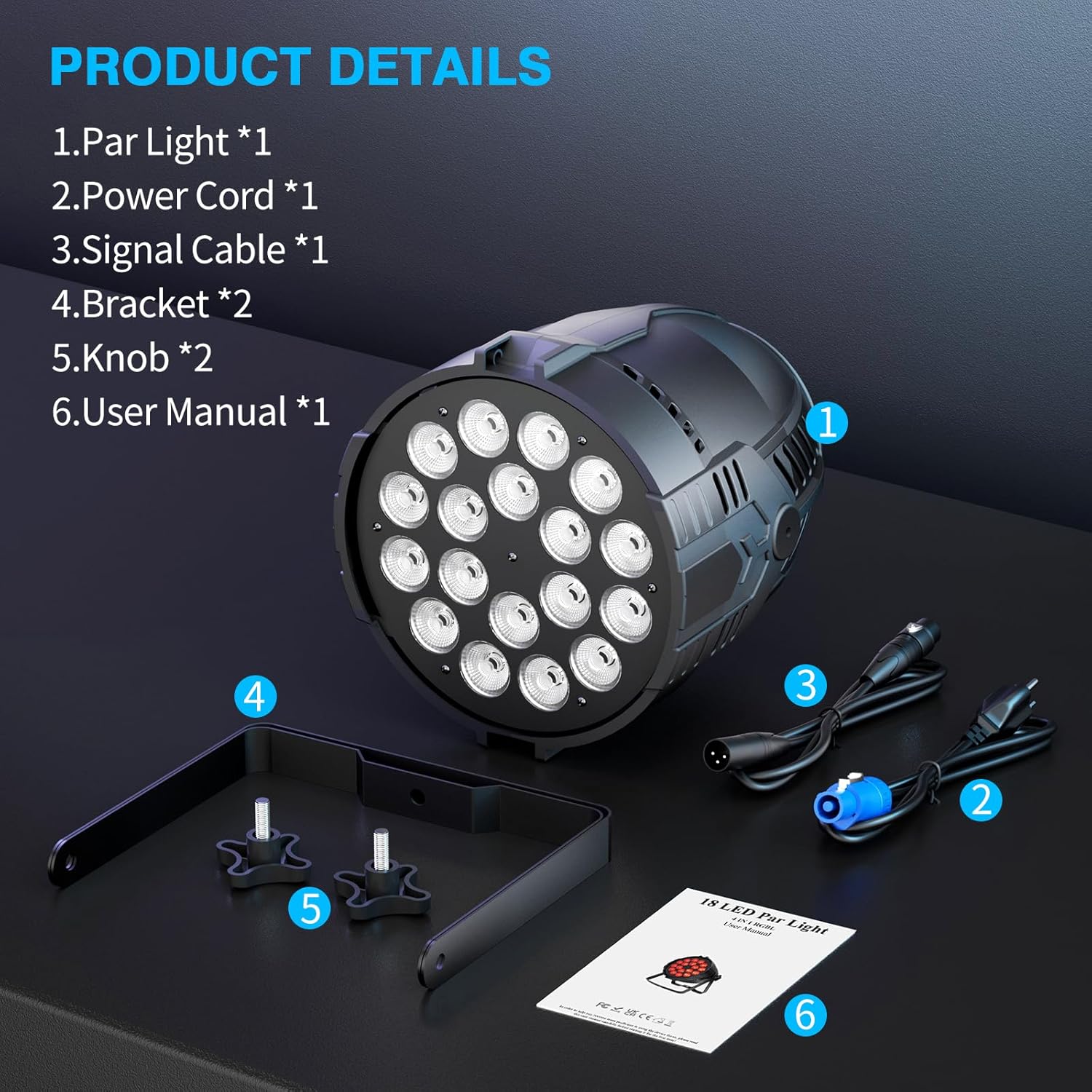 200 W Stage Par Lights, RGBL 4-in-1 LED Par Can Light with DMX512 Sound Activated Controlled Aluminum LED Uplights, Stage Lights for Parties DJ Wedding Festival Events Church Theater(4 Pack)