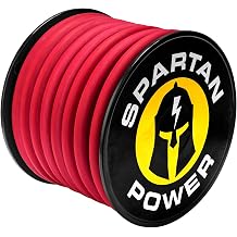 Spartan Power Welding Lead & Car Battery Cable - DIY Bulk Automotive Grade Copper Wire - 600 Volt, 4/0 AWG, 20 Foot, Red