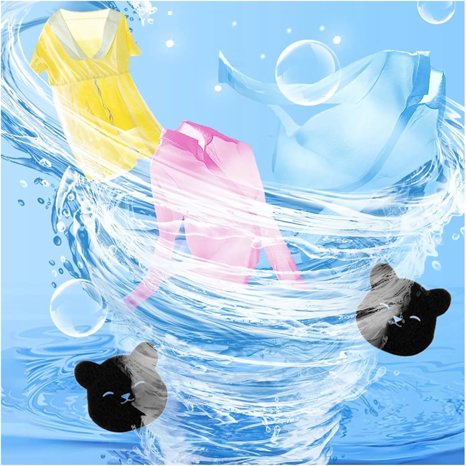 4 Laundry Balls, Bear Shaped Hair Catcher, Reusable Clothes, Sofa, Cat And Dog Hair Cleaning Sponge