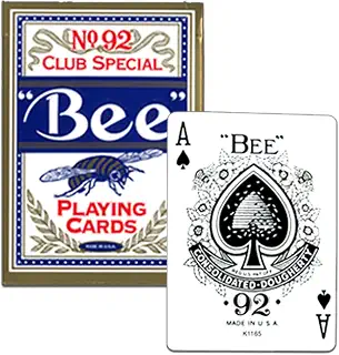 ニチユー(Nichiyu) プレイングカード［正規品］【ビー92 ポーカーサイズBee PLAYING CARDS No.92 CLUB SPECIAL POKER SIZEDIAMOND BACK】 ”カジノトランプの最高峰Bee（ビー）”（ブルー）