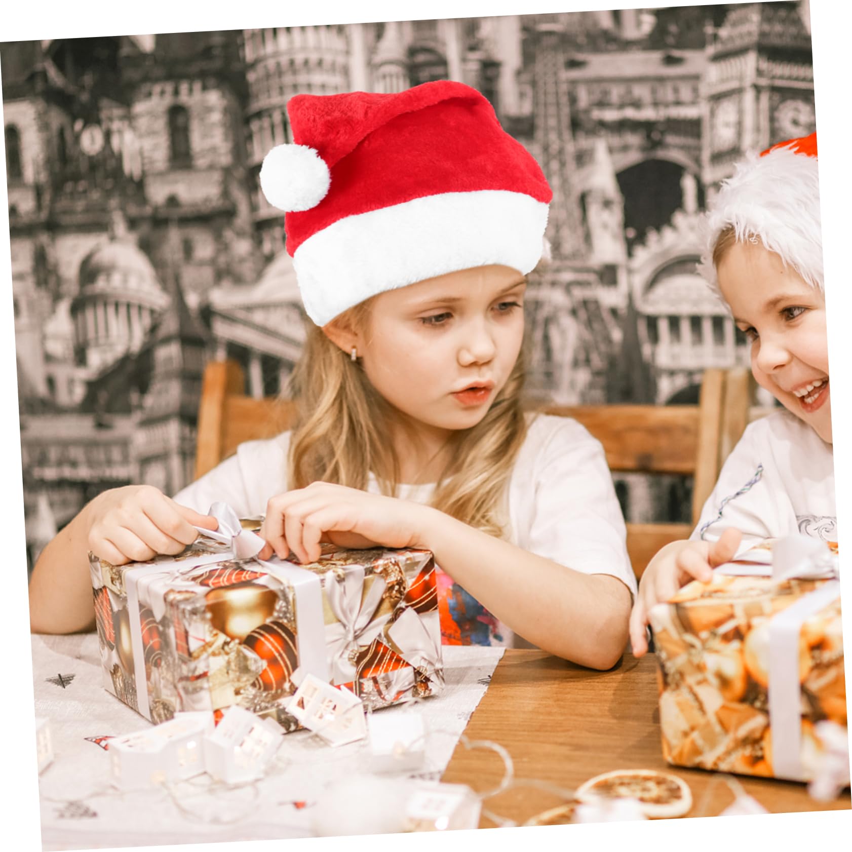 TOPBATHY 5 Piezas Gorro de Papá Noel de felpa cosplay sombrero de santa claus sombrero de fiesta de papa noel gorros navideños christmas hat sombrero de santa claus para navidad felpa corta
