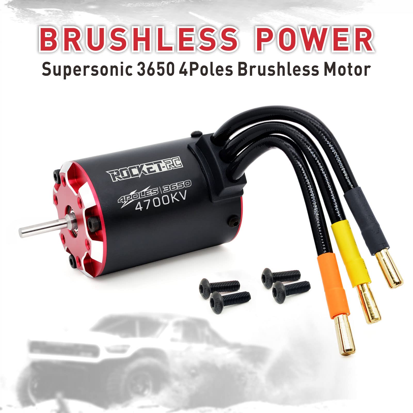 Surpass Hobby Supersonic 3650 4700kv, motore sensore brushless a 4 poli, 3,175 mm proiettile nero per 1/10 RC auto veicolo