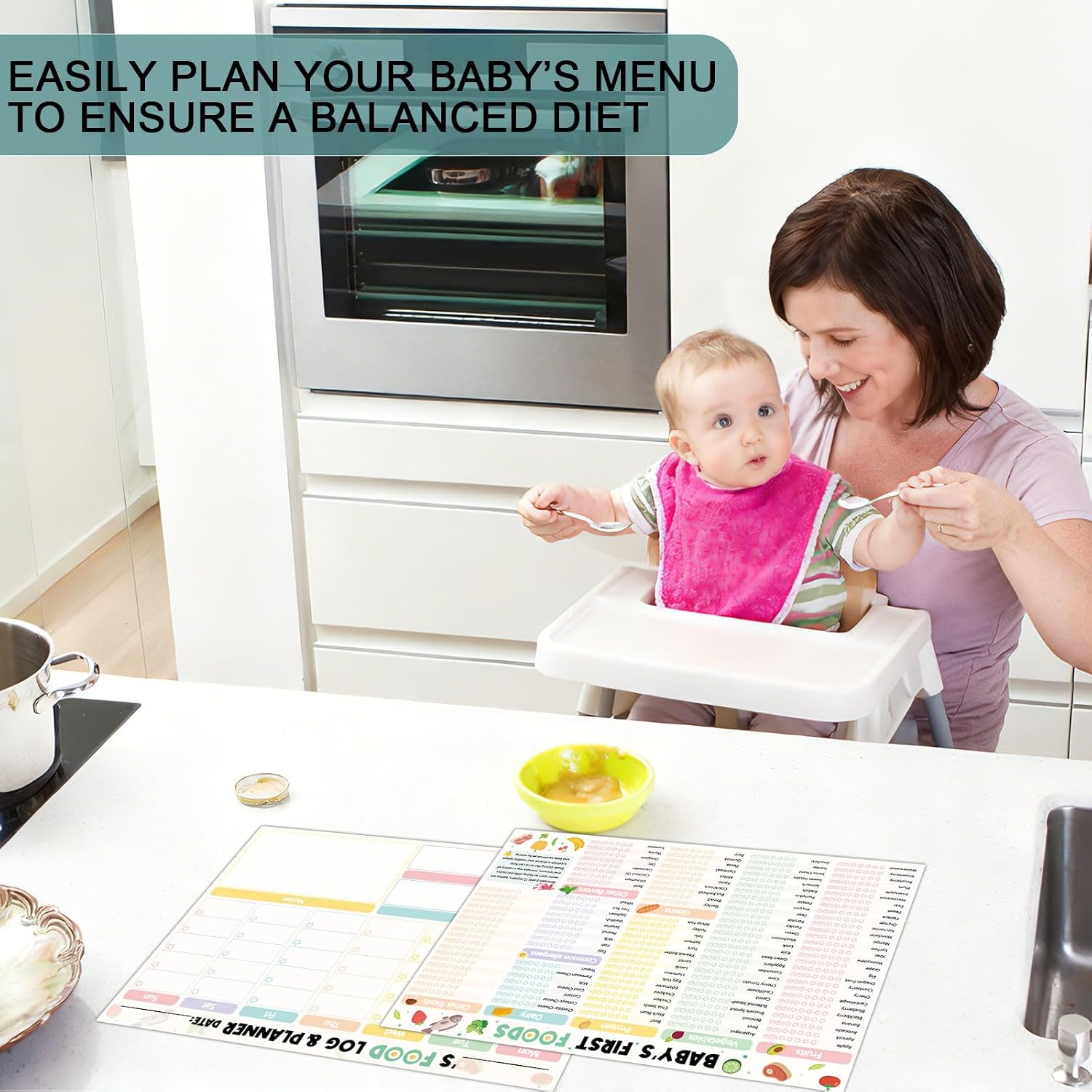 13Pcs Baby's First Food Tracker Fridge Magnet-Reusable Baby Weaning Chart Food Log Meal Planner 101 Foods Before 1 Checklist for Introducing Solids with 10 Cute Fridge Magnets (Pastel)