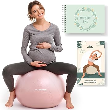 Trideer Yoga Ball   Exercise Ball for Pregnancy, Fitness & Home Workouts