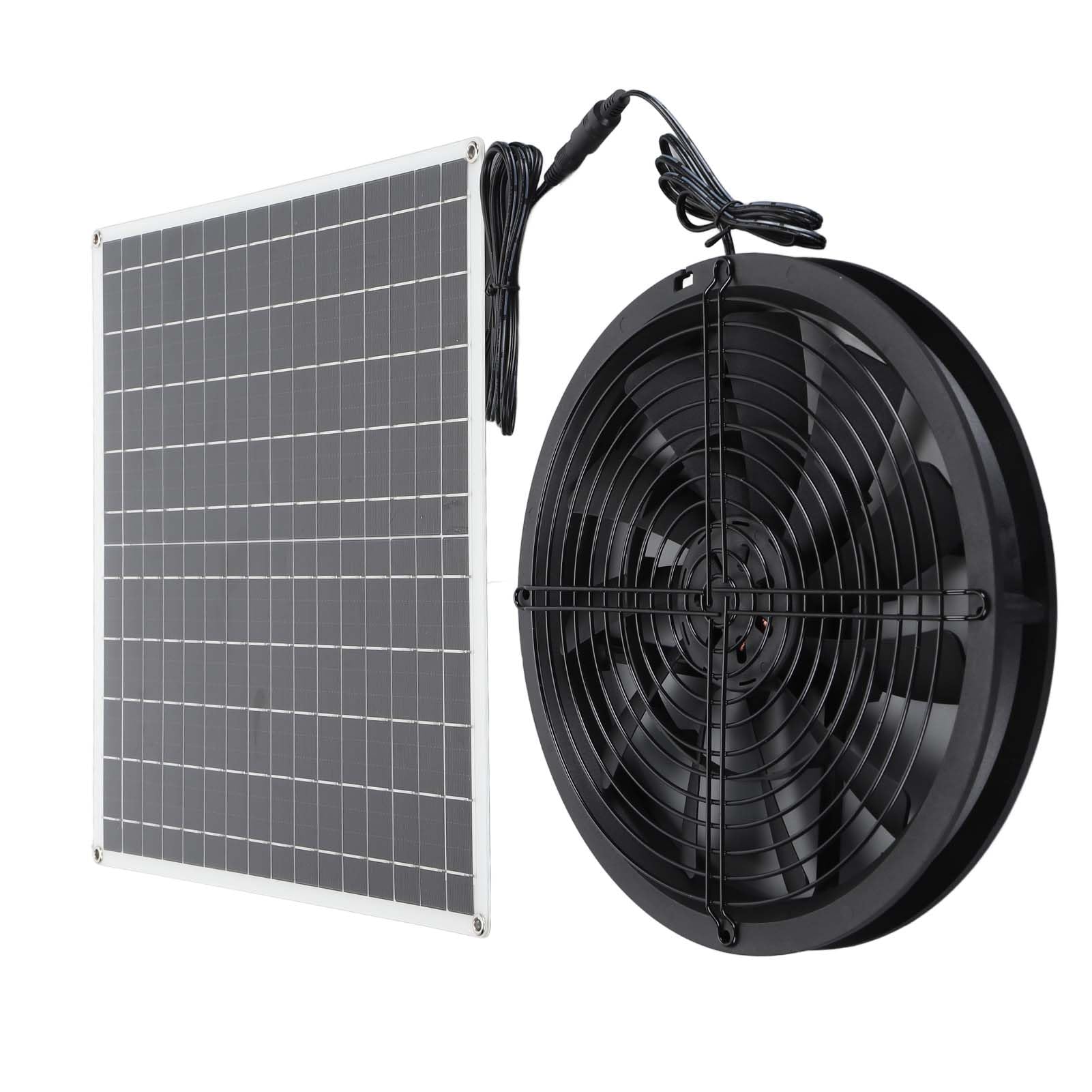Chrees Ventilatore a energia solare, 20 W, pannello solare, ventola di scarico con design ad alta efficienza, per pollaio, fienile, serra e molto altro ancora