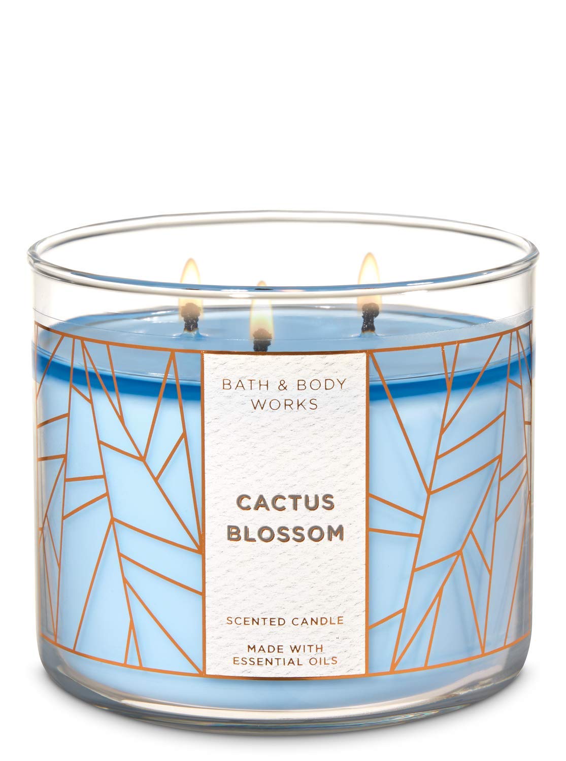 Bath & Body Works Cactus Blossom 3 Wick Scented Candle with Essential Oil, 411g