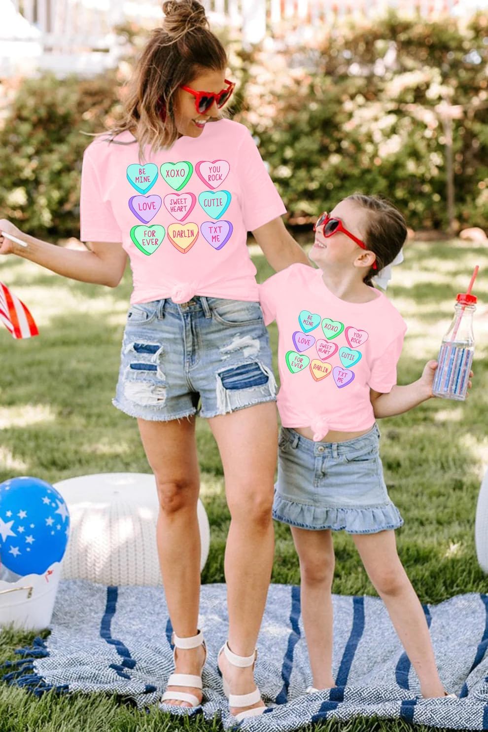 Mommy and Me Valentines Day Shirts: Love Heart Tshirt Family Matching Outfits Mom and Girls Valentines Day Gifts - Image 3