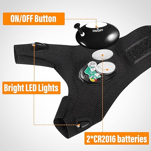 Miniatura 8 de Apicey Guantes de linterna LED, regalos para hombres, rellenos de calcetines de Navidad para hombres, regalos de cumpleaños para papá, novio,